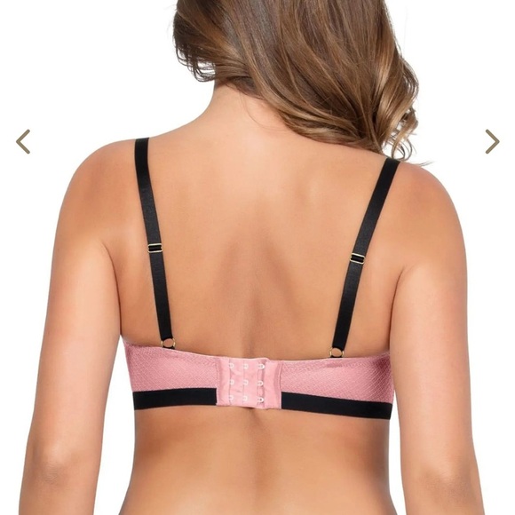 Parfait Quartz Pink Underwire Bra Sz 32K Full Figured Sexy Plunge Romina P5522 - Picture 2 of 14